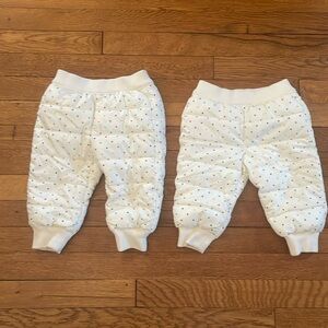 GAP pull on quilted pant in white/ colored dots. 2 available in size 12-18 mon